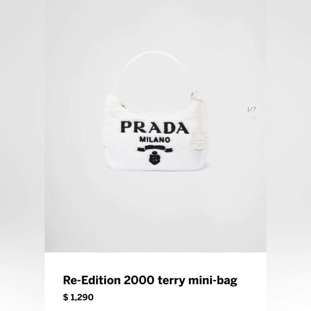 Prada Milano Terry Fur Re-edition 2000 Mini Shoulder Bag Purse - Picture 10 of 10
